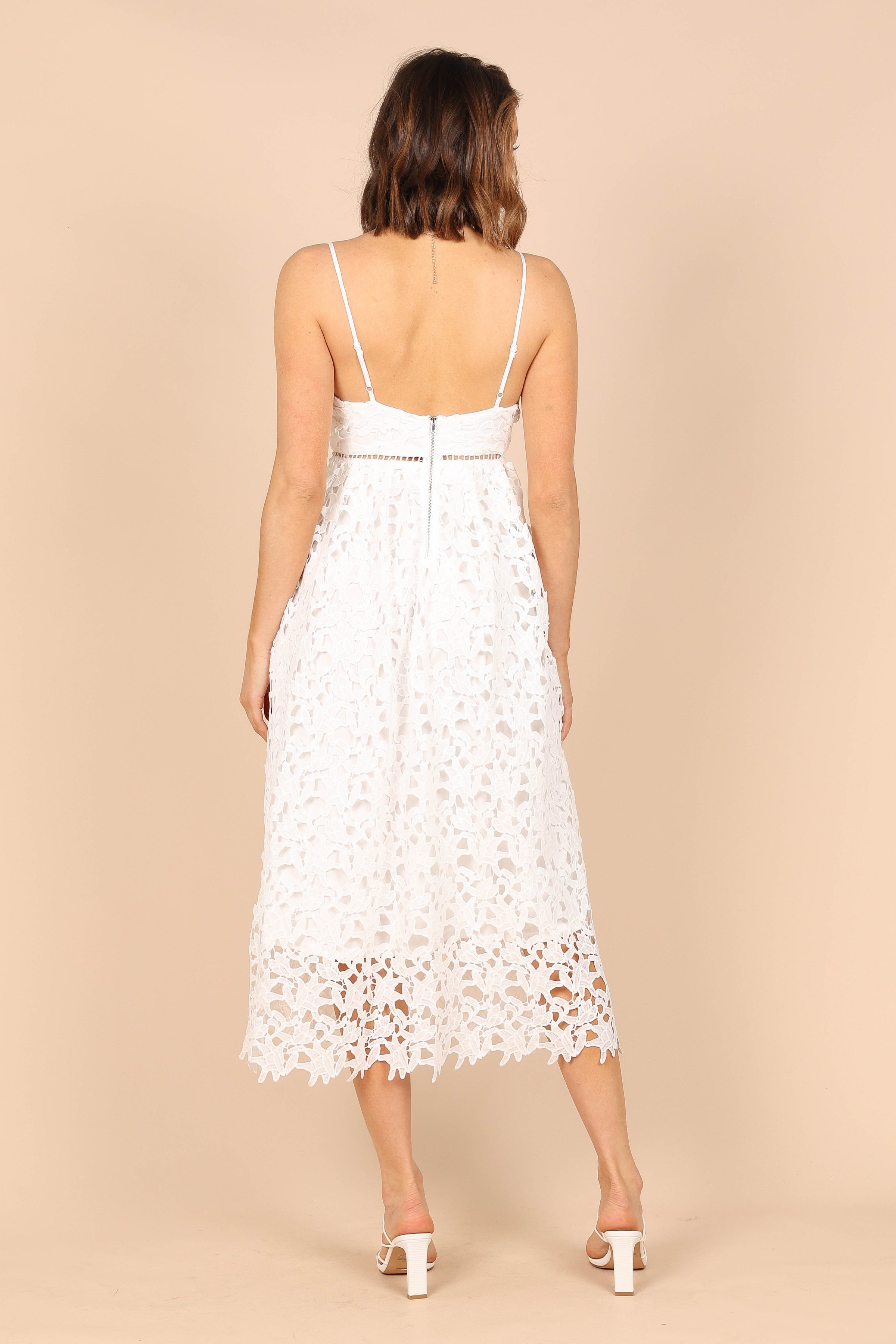 DRESSES @Francheshca Midi Lace Dress - White Lace
