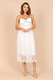 DRESSES @Francheshca Midi Lace Dress - White Lace