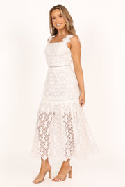 DRESSES @Harper Midi Lace Dress - White