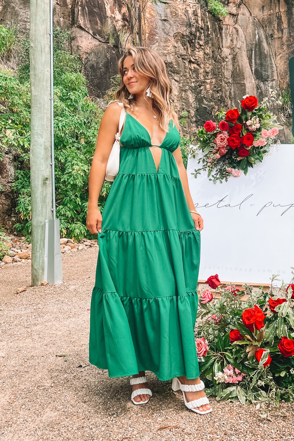 Emerald Green Sleeveless Tiered Midi Dress | Womens | X-Small (Available in XXS, L, XL) | 100% Polyester | Lulus Exclusive | Green Dresses