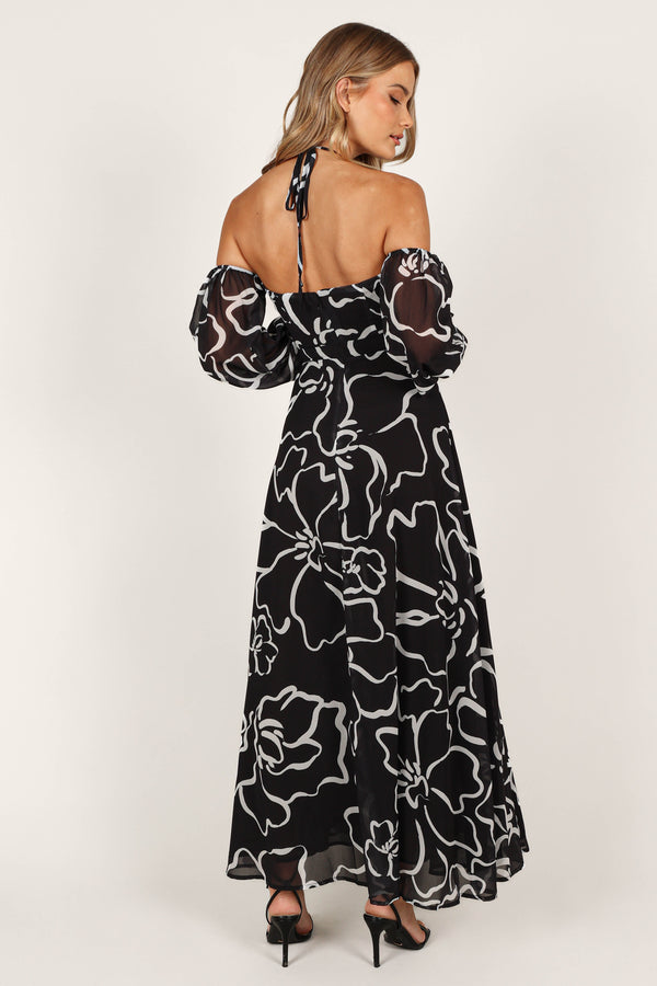 DRESSES @Karma Maxi Dress - White/Black Floral