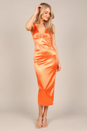 DRESSES @Keiran Midi Dress - Tangerine