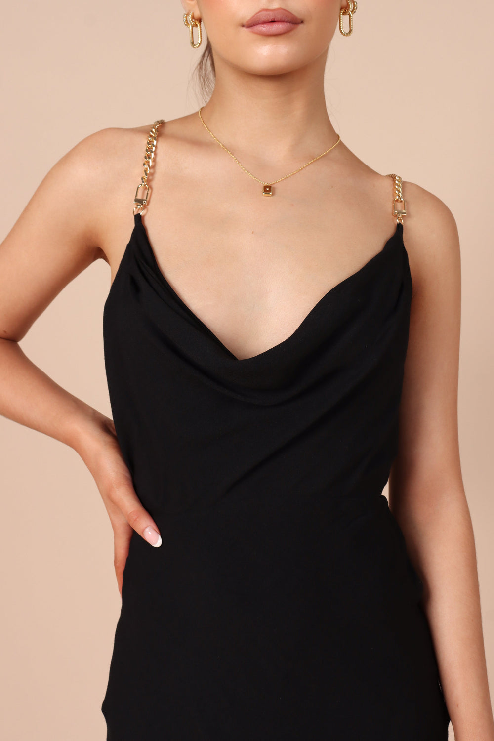 DRESSES @Khaleesi Slip Midi Dress - Black