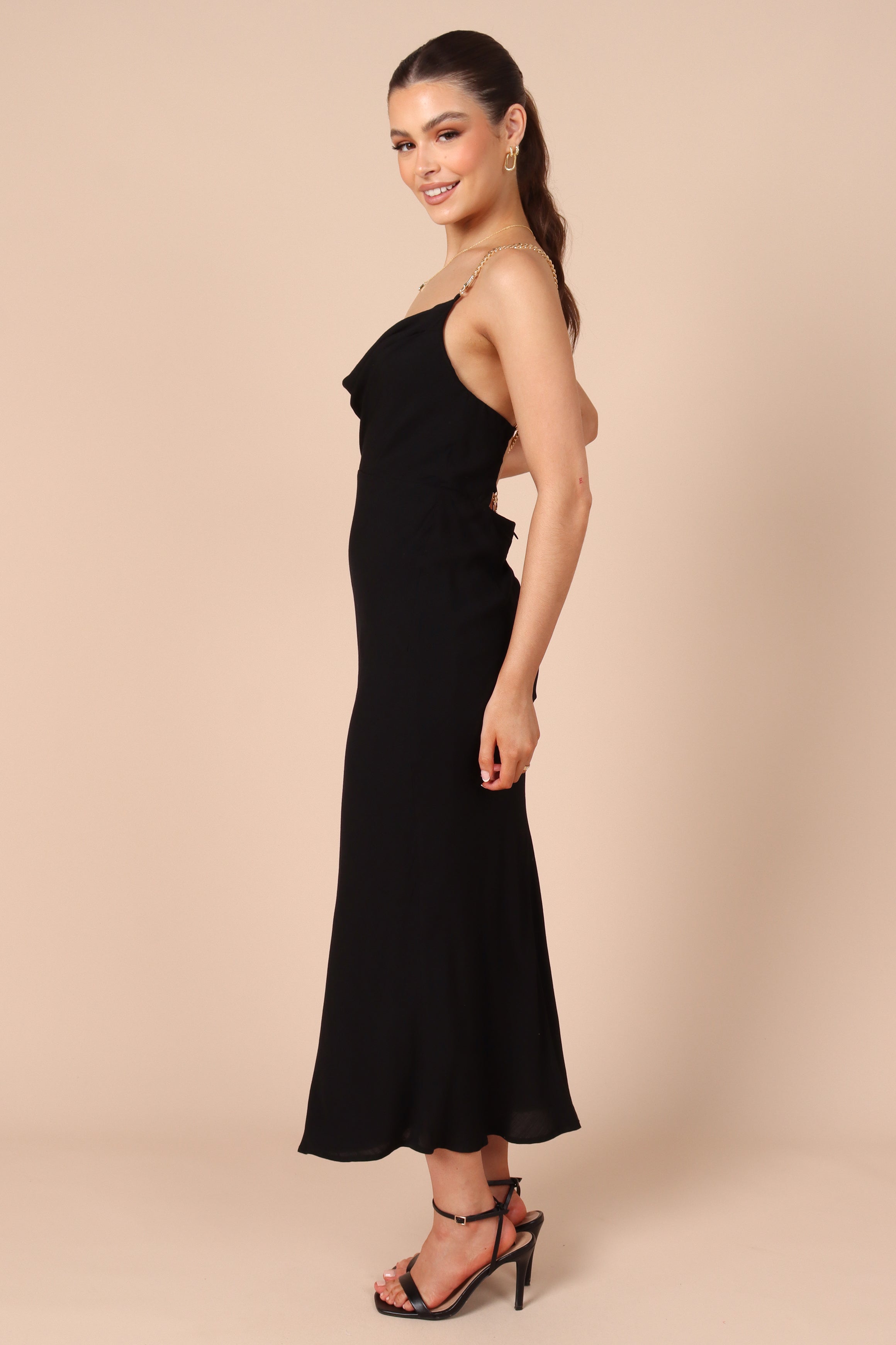 DRESSES @Khaleesi Slip Midi Dress - Black