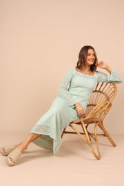 DRESSES @Limone Long Sleeve Maxi Dress - Sage (waiting on bulk)