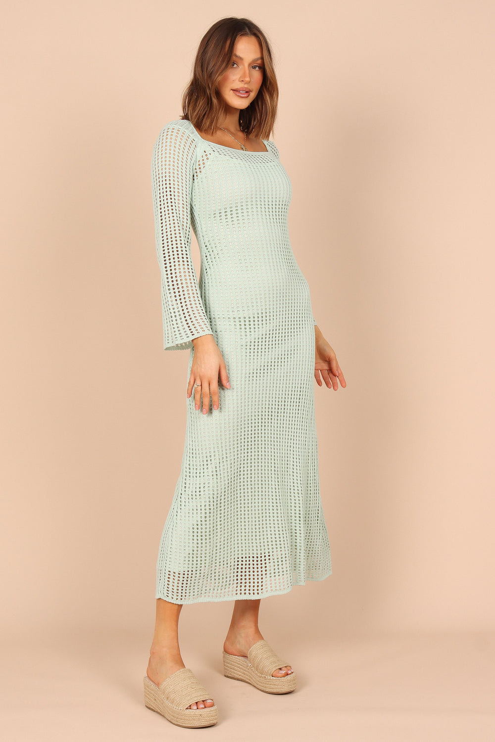 DRESSES @Limone Long Sleeve Maxi Dress - Sage (waiting on bulk)