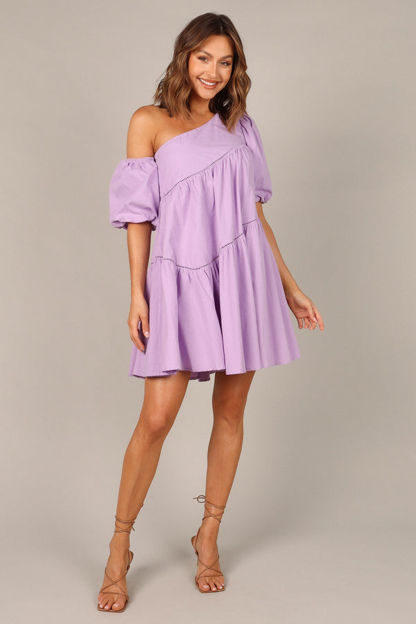 DRESSES @Lottie Off Shoulder Mini Dress - Lilac