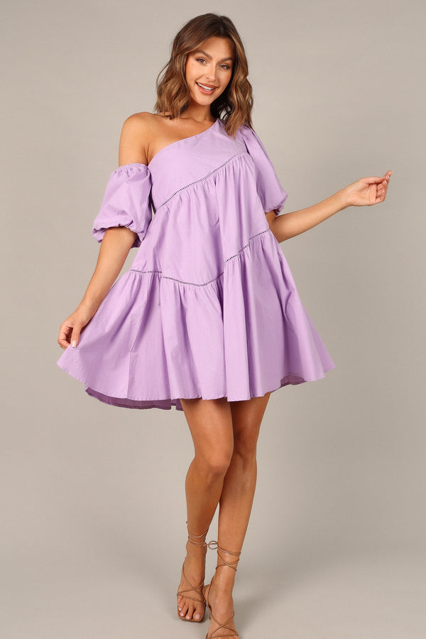 DRESSES @Lottie Off Shoulder Mini Dress - Lilac