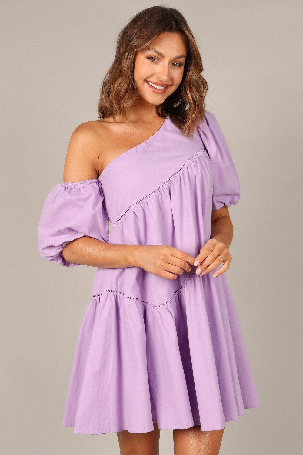 DRESSES @Lottie Off Shoulder Mini Dress - Lilac
