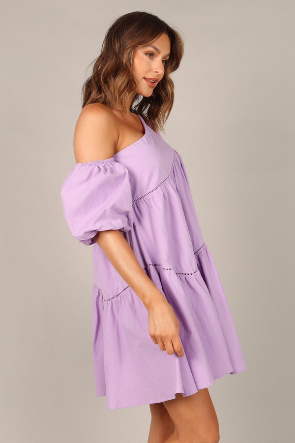 DRESSES @Lottie Off Shoulder Mini Dress - Lilac