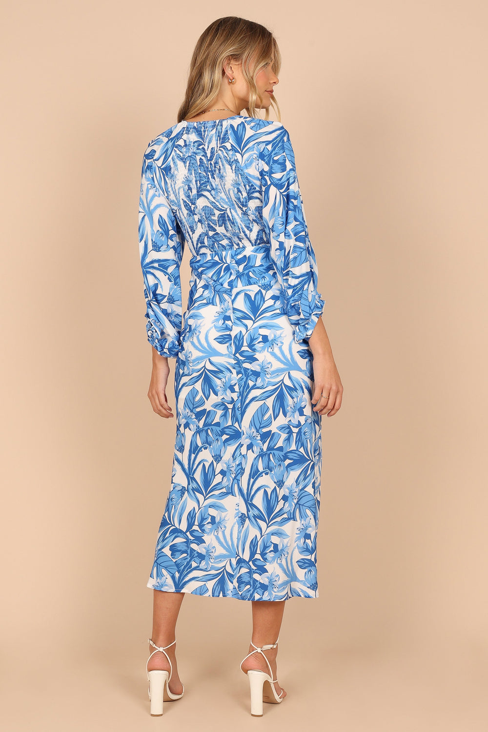 DRESSES @Lubella Long Sleeve Midi Dress - Blue Floral