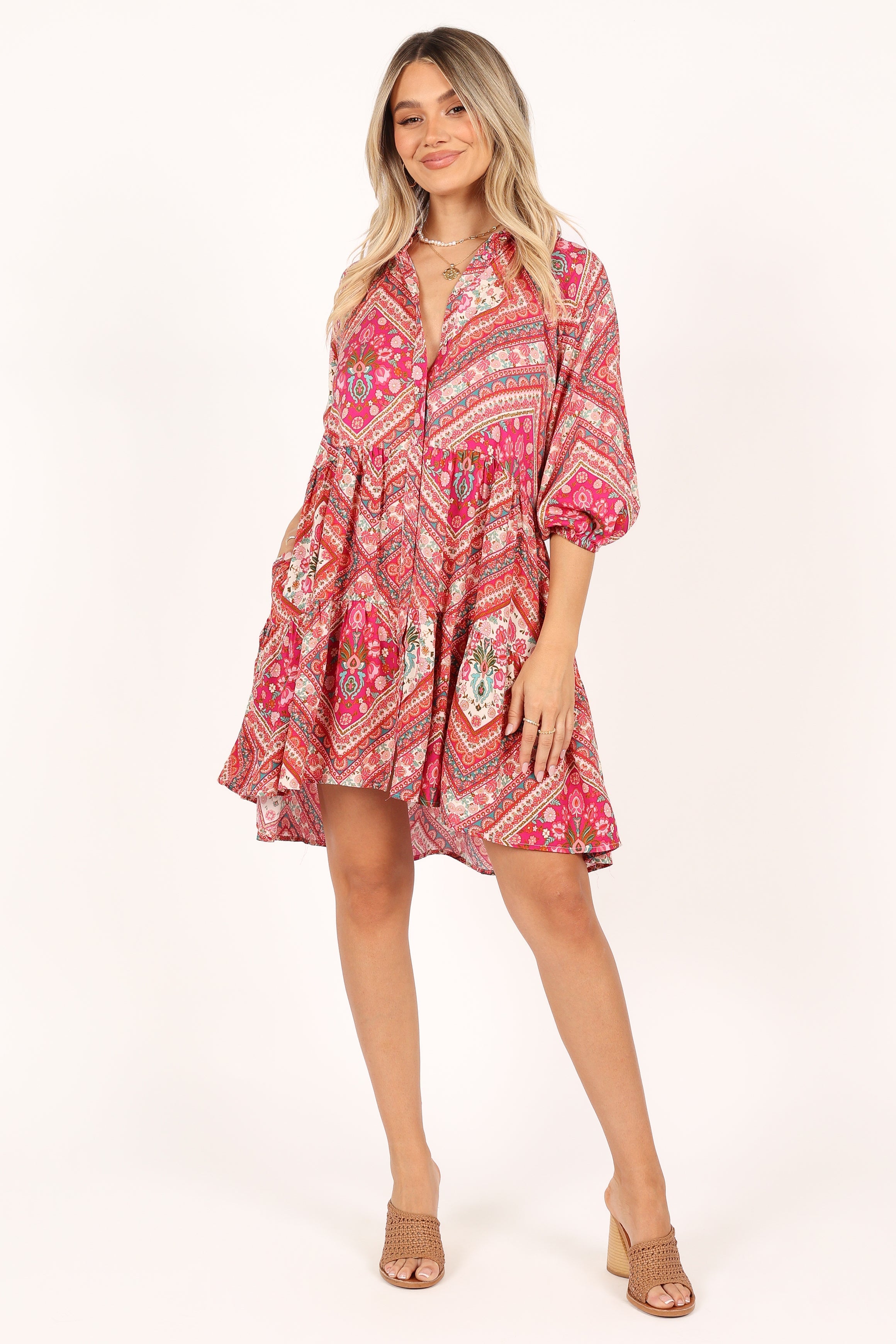 DRESSES @Lulu Longsleeve Mini Dress - Pink