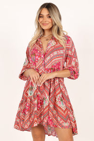 DRESSES @Lulu Longsleeve Mini Dress - Pink