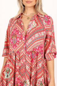 DRESSES @Lulu Longsleeve Mini Dress - Pink