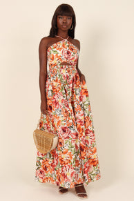 DRESSES Madeira Dress - Orange Floral (waiting on bulk)