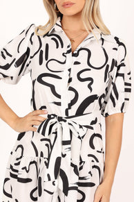 DRESSES @Madri Mini Dress - White Black