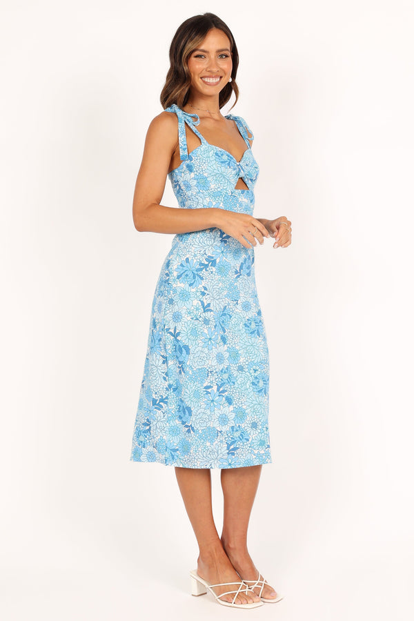 DRESSES @Maisie Midi Dress - Blue Floral