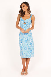 DRESSES @Maisie Midi Dress - Blue Floral