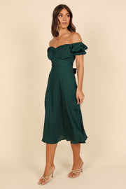DRESSES Mickenna Sweetheart Frill Midi Dress - Emerald