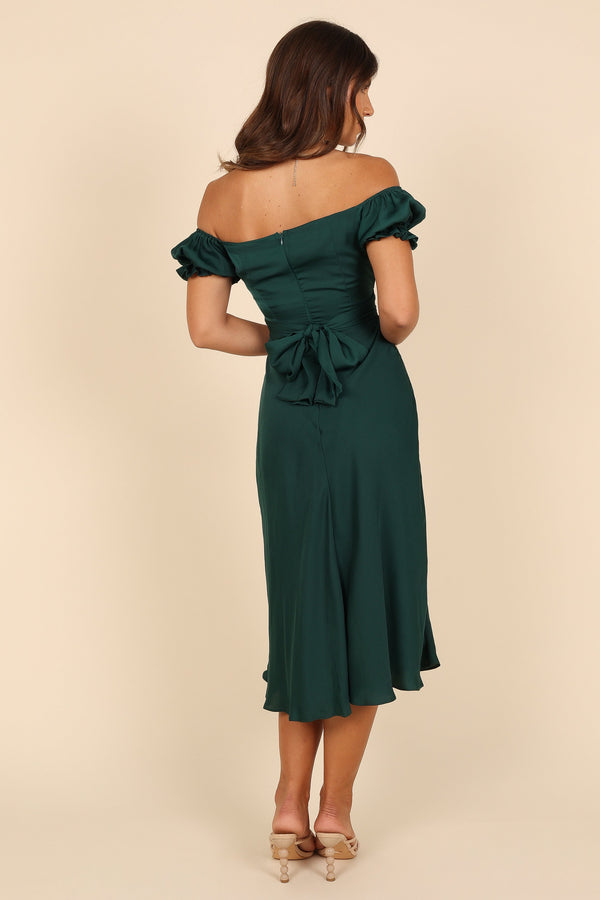 DRESSES Mickenna Sweetheart Frill Midi Dress - Emerald