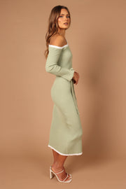 DRESSES @Milan Off Shoulder Midi Dress - Sage