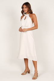 DRESSES @Millie Halterneck Dress - White
