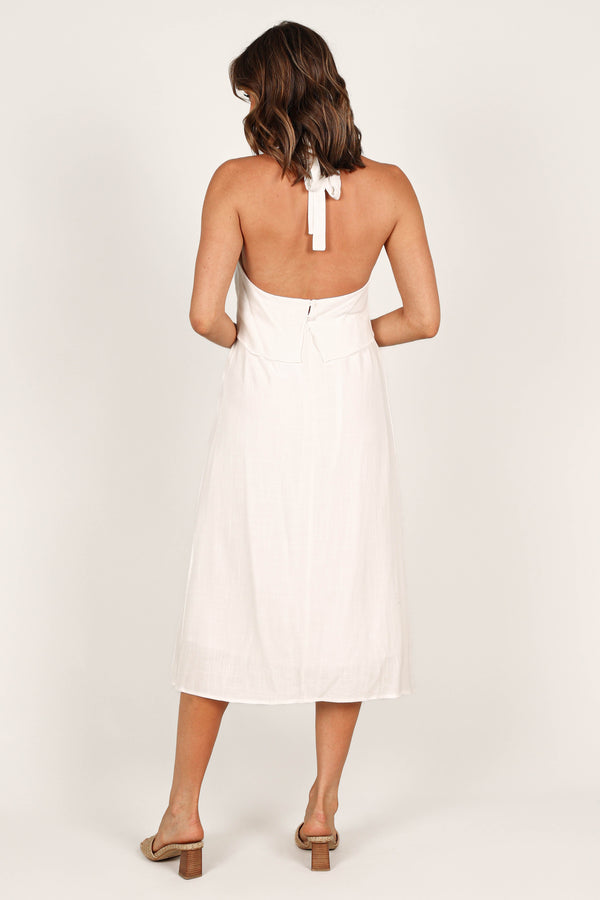 DRESSES @Millie Halterneck Dress - White