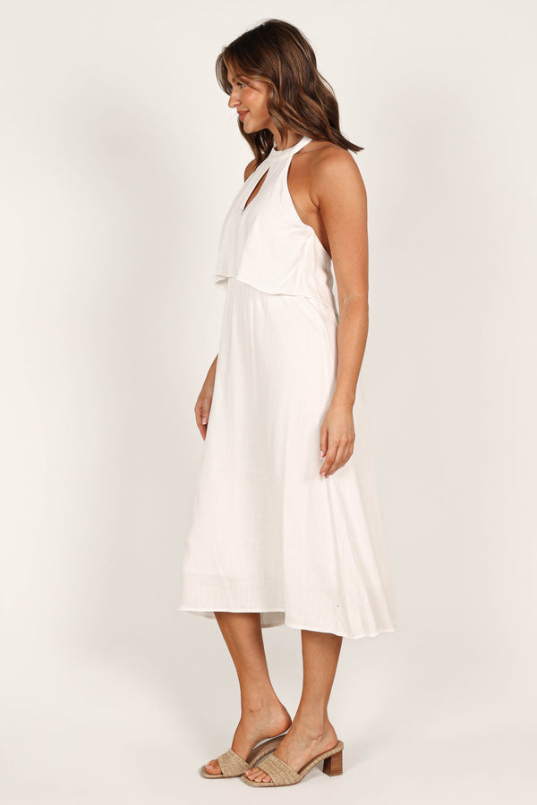 DRESSES @Millie Halterneck Dress - White