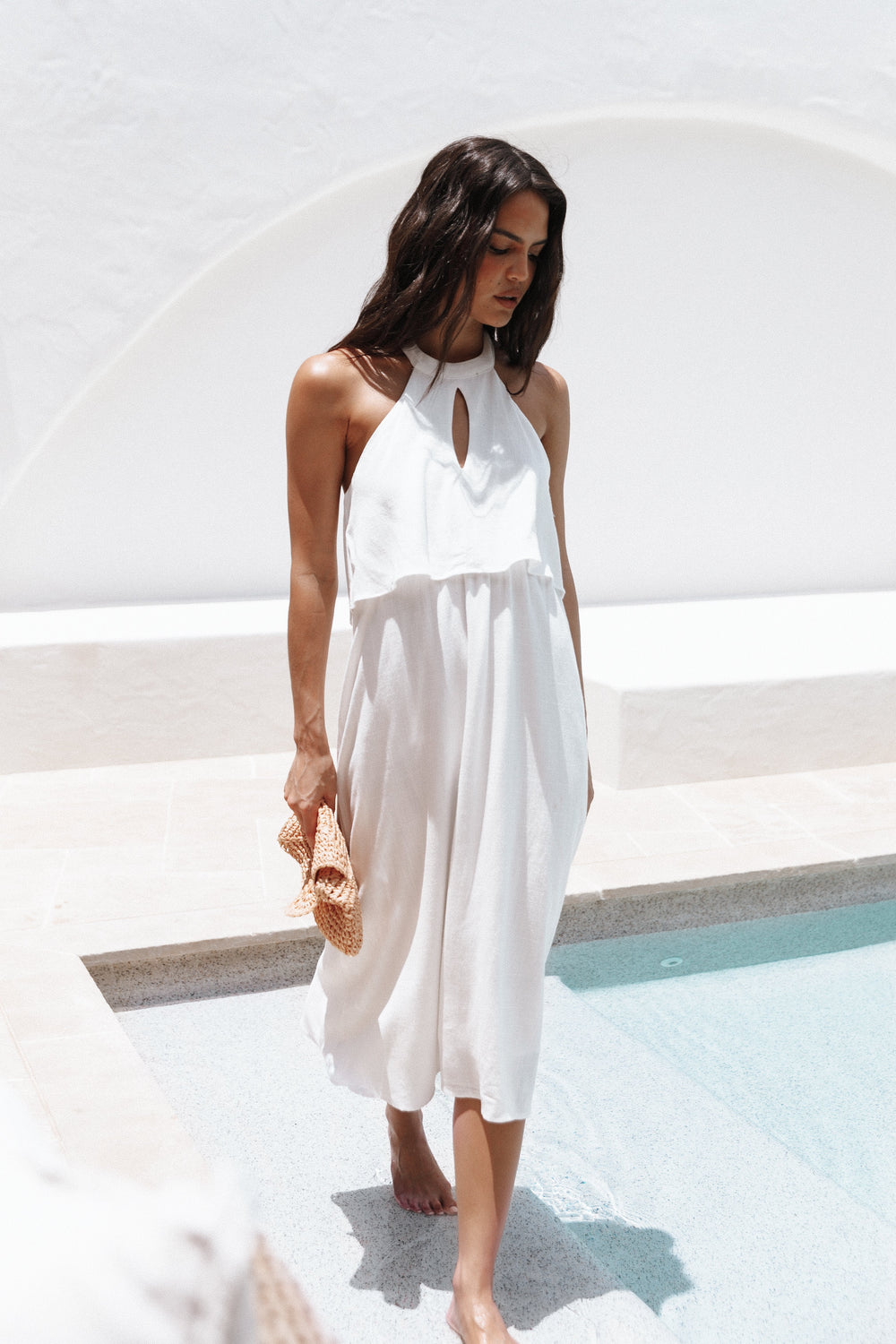 DRESSES Millie Halterneck Dress - White