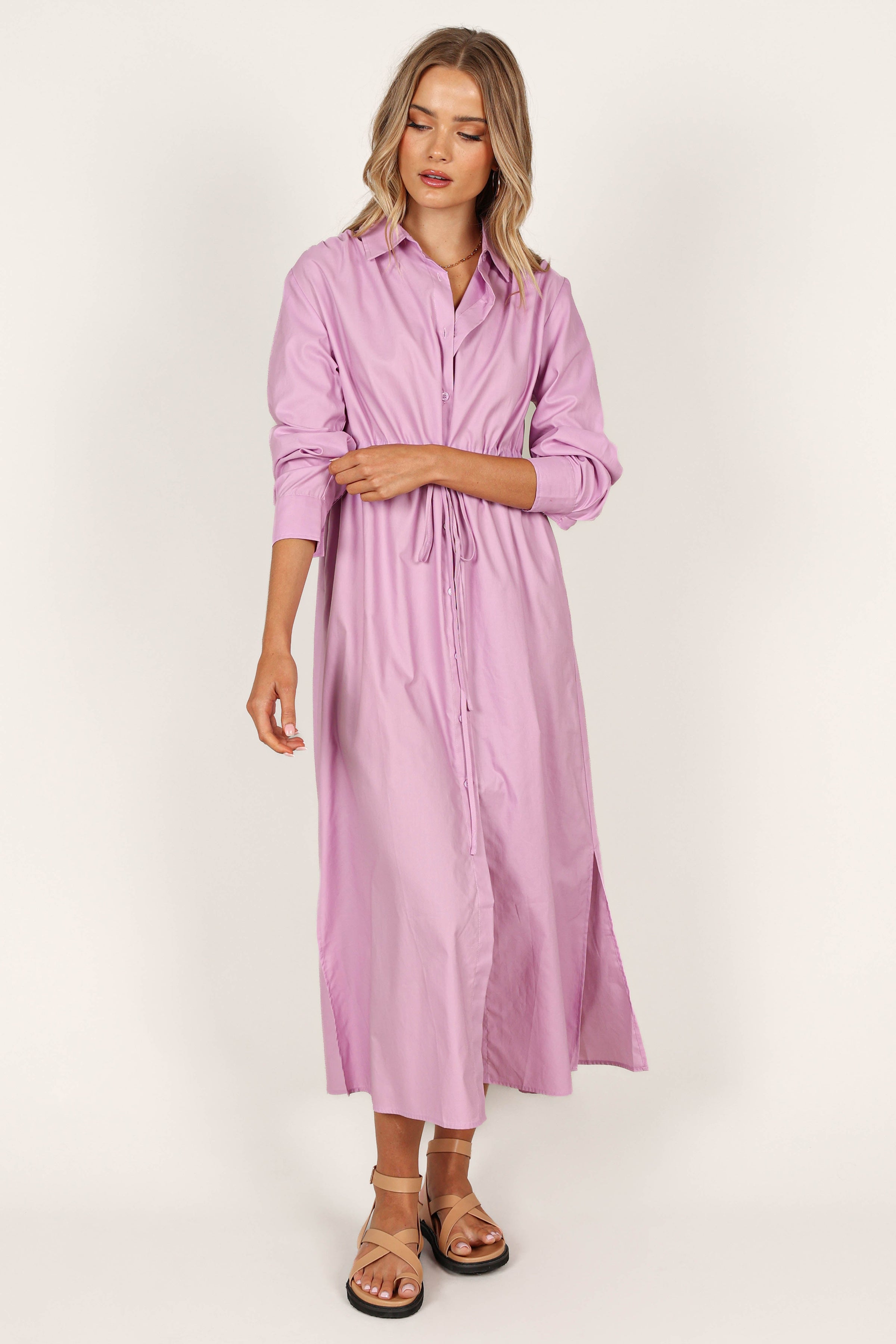 DRESSES @Milly Long Sleeve Maxi Dress - Lilac