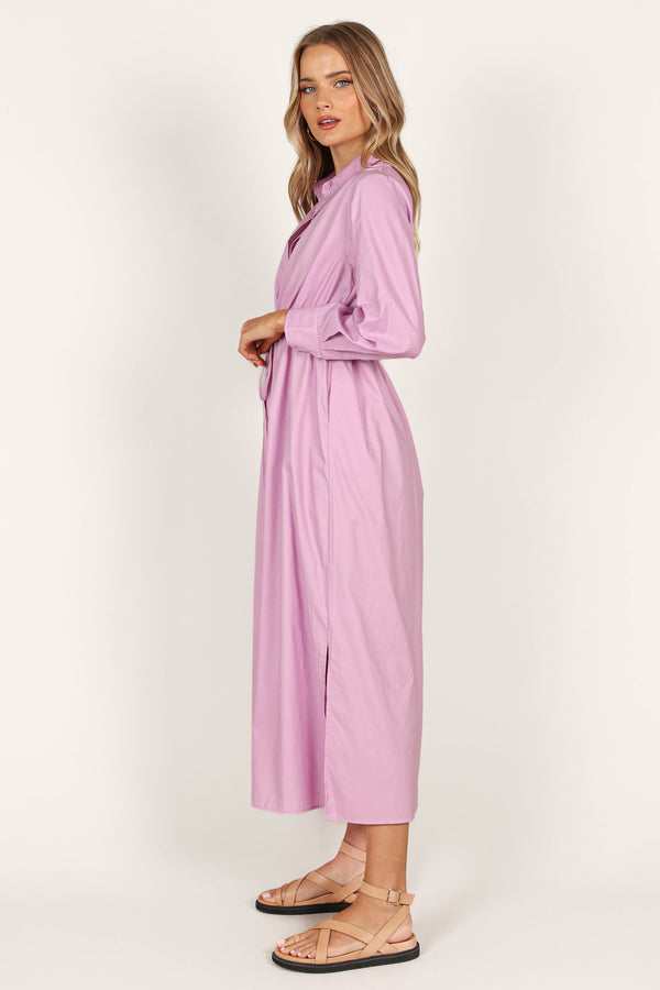 DRESSES @Milly Long Sleeve Maxi Dress - Lilac