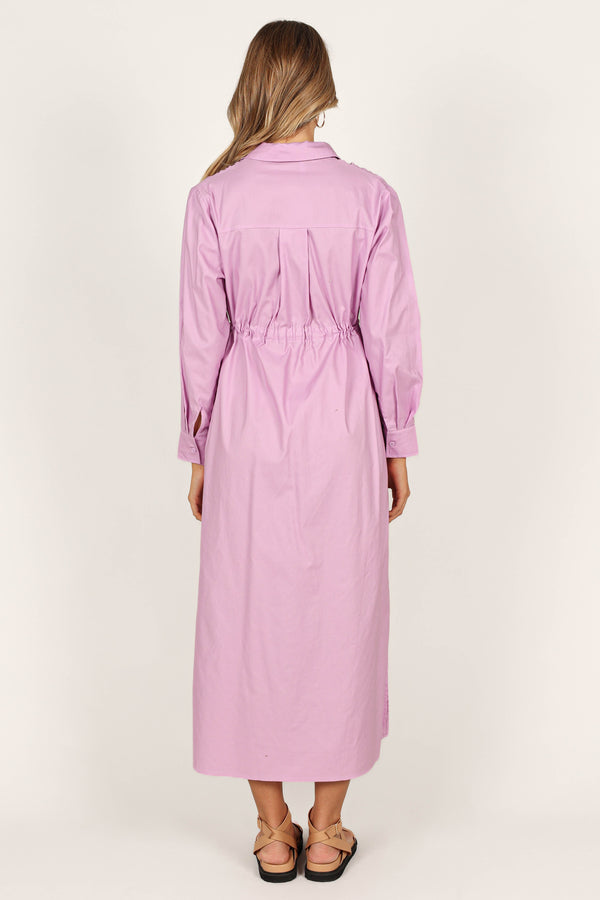 DRESSES @Milly Long Sleeve Maxi Dress - Lilac