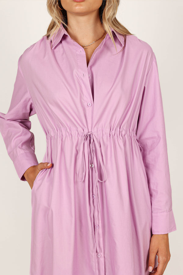 DRESSES @Milly Long Sleeve Maxi Dress - Lilac