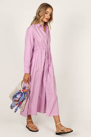 DRESSES @Milly Long Sleeve Maxi Dress - Lilac