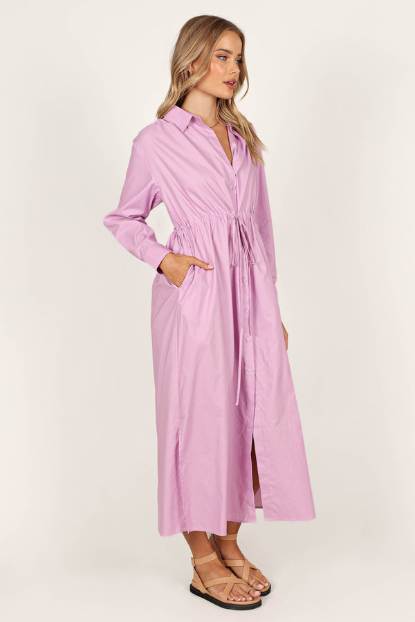 DRESSES @Milly Long Sleeve Maxi Dress - Lilac