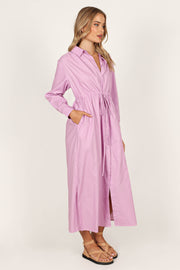 DRESSES @Milly Long Sleeve Maxi Dress - Lilac