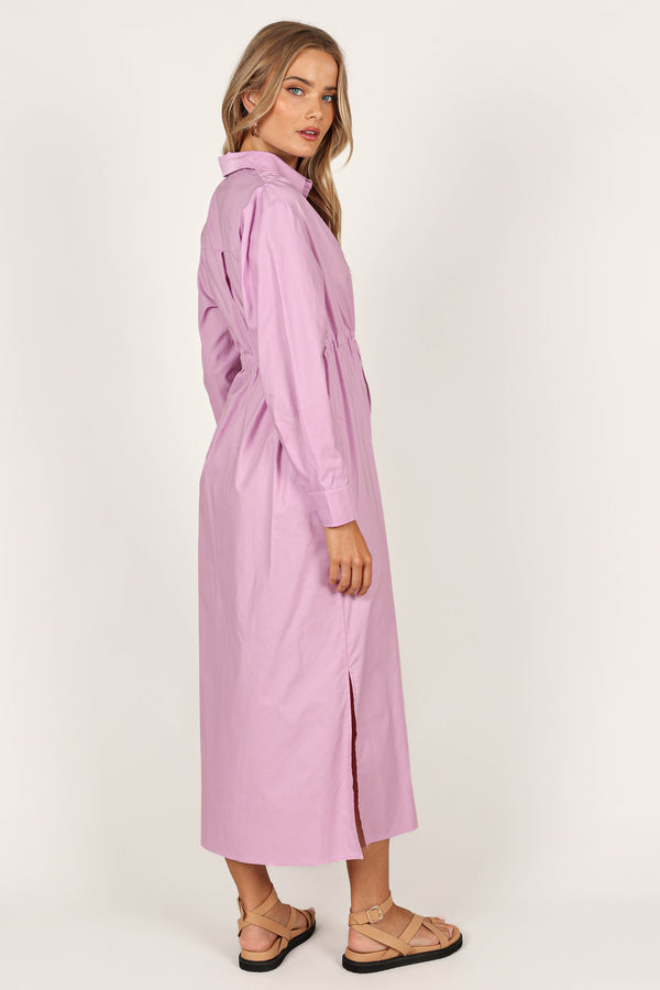 DRESSES @Milly Long Sleeve Maxi Dress - Lilac