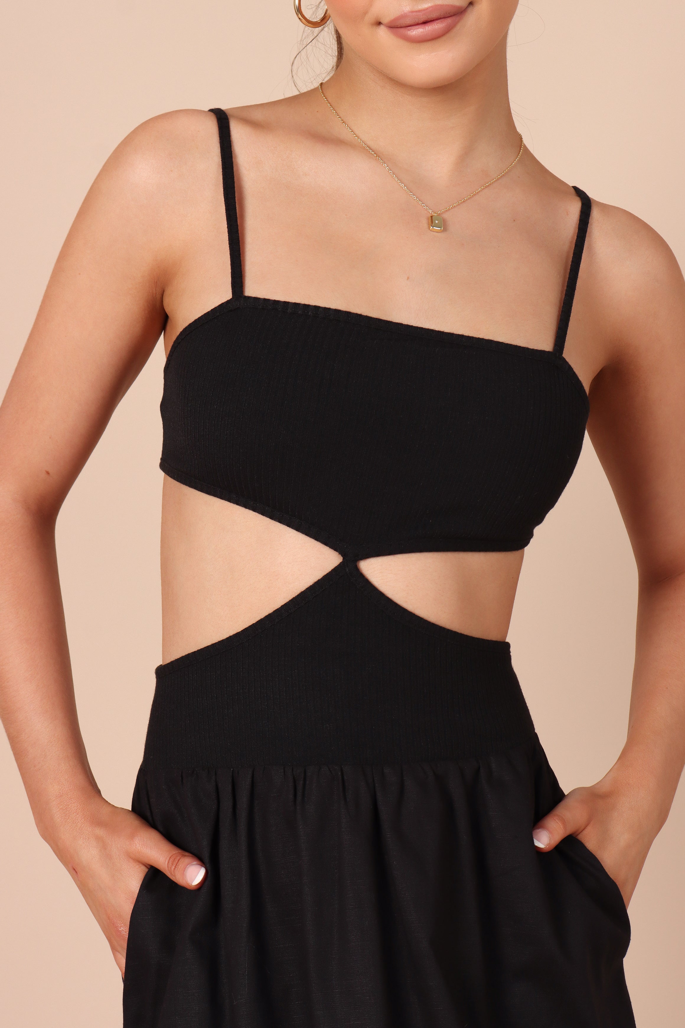 DRESSES @Mina Cut Out Dress - Black