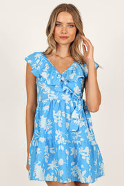 DRESSES Mira Ruffle Mini Dress - Blue Floral