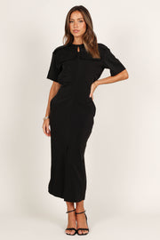 DRESSES @Natalie Midi Dress - Black