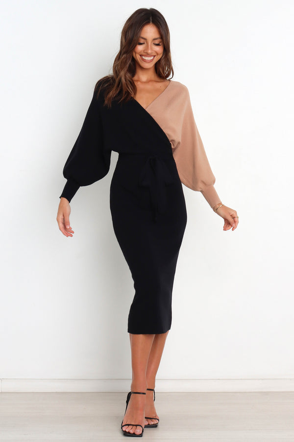 DRESSES @Nate Dress - Black/Beige