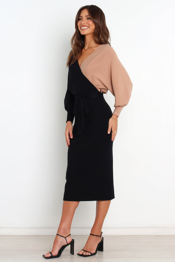 DRESSES @Nate Dress - Black/Beige