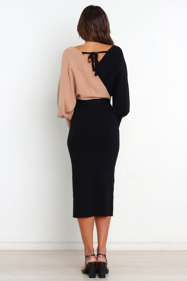 DRESSES @Nate Dress - Black/Beige