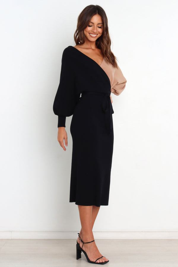 DRESSES @Nate Dress - Black/Beige