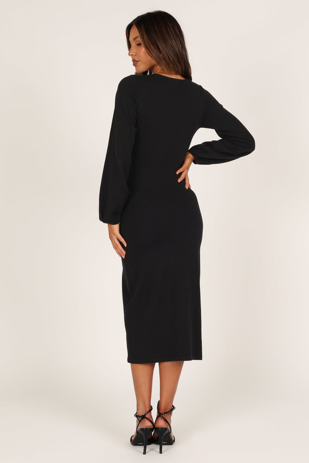 DRESSES Parla Cut Out Long Sleeve Midi Dress - Black