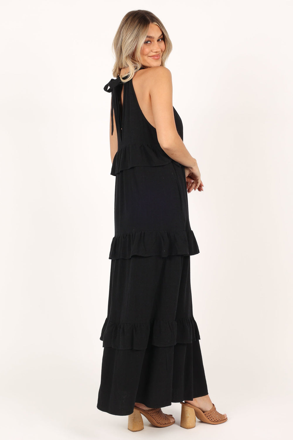 DRESSES Priscilla Ruffle Maxi Dress - Black