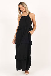 DRESSES Priscilla Ruffle Maxi Dress - Black