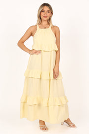 DRESSES Priscilla Ruffle Maxi Dress - Butter Yellow