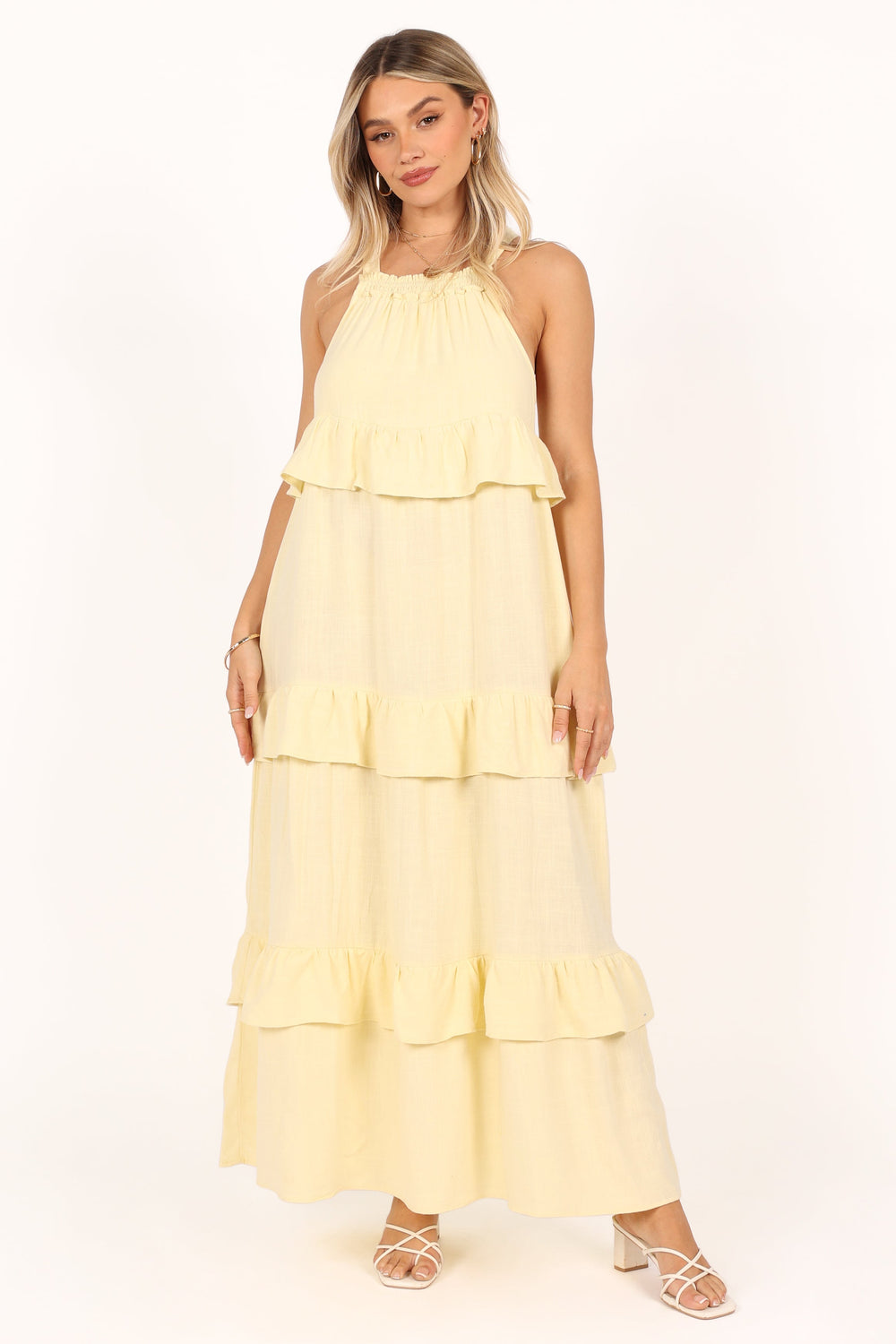 DRESSES Priscilla Ruffle Maxi Dress - Butter Yellow