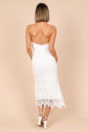 DRESSES @Rosa Lace Midi Dress - White Lace (waiting on bulk)